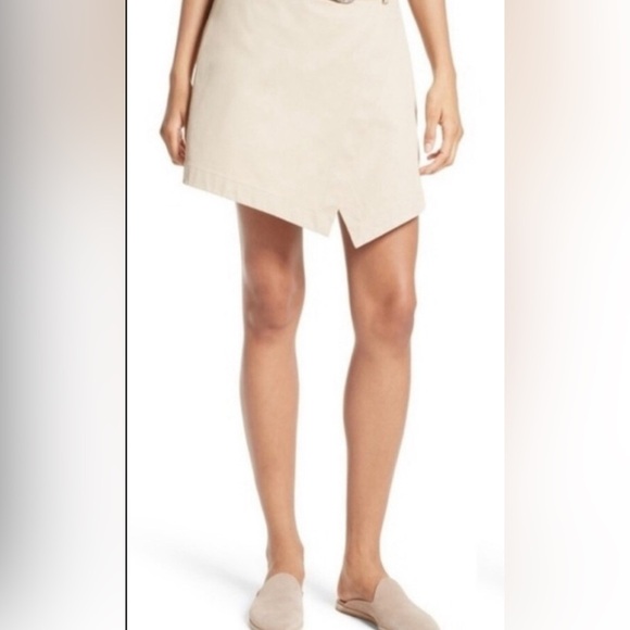 FRAME Women's Cotton Trench Skort Casual Solid Khaki Beige Size 4 - Picture 8 of 8